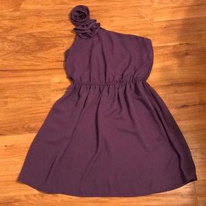 Purple one shoulder dress